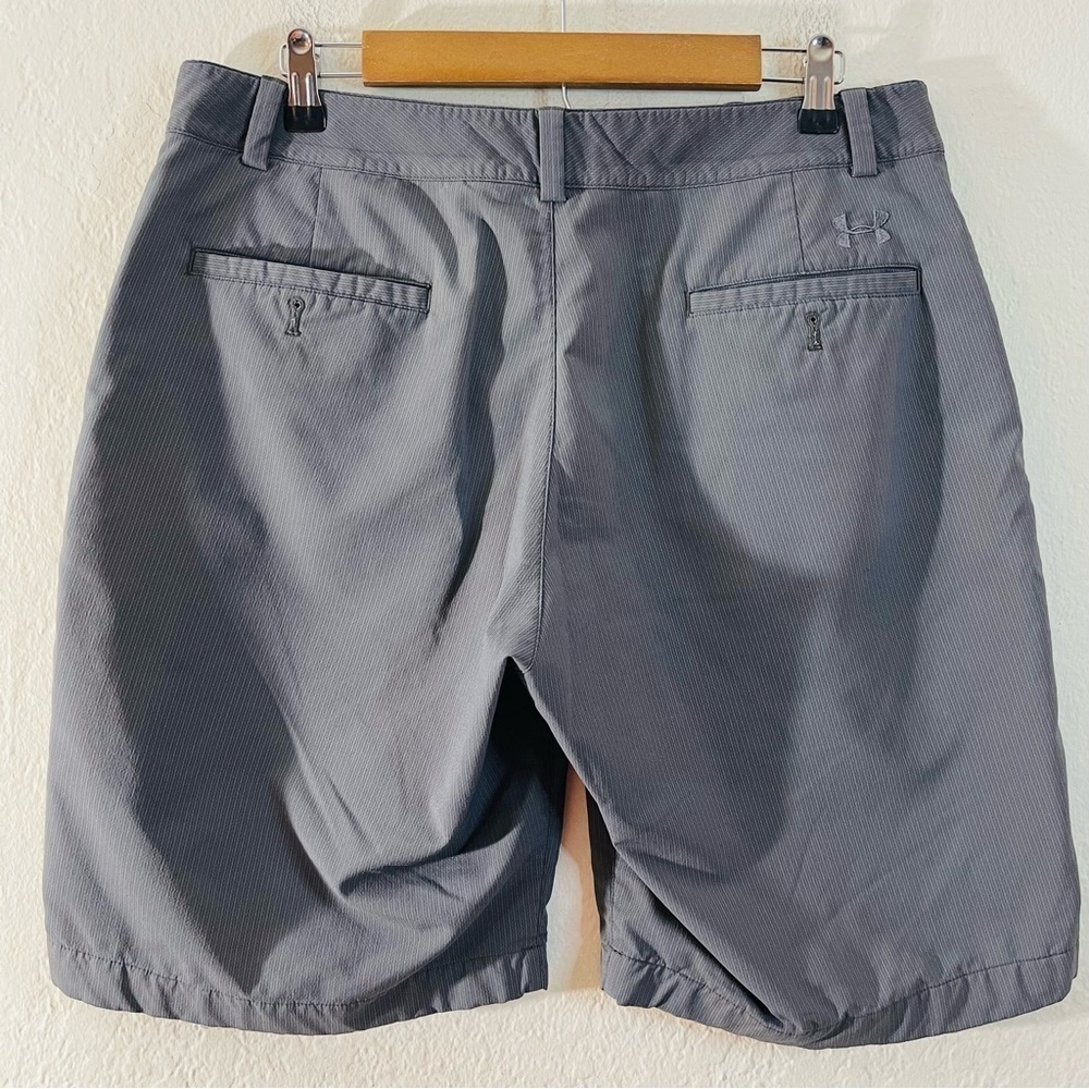 Under Armour Activewear High Rise Athletic Golf Shorts Men Size 34 Gray Pockets - Picture 2 of 9